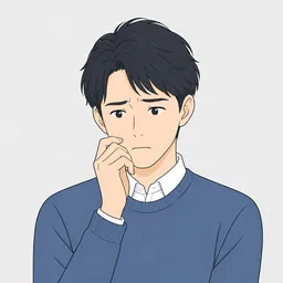 不安そうな表情の求職者